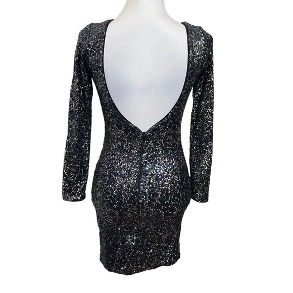 Dress the Population Lola Bodycon Dress Long Sleeve Sequin Mini Women’s Size S - Picture 5 of 9